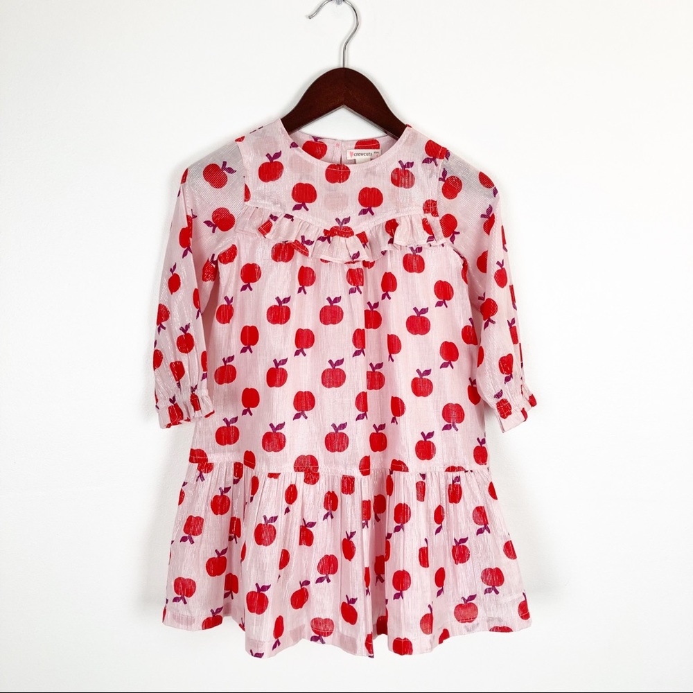 Crewcuts Apple Print Peasant Dress Size 4 NWT - Picture 2 of 11